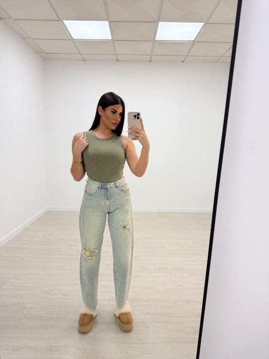 TOP LAVADO TACHAS VERDE